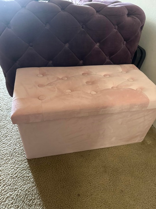 Extra Large Ottoman with Storage [1-Pack] Velvet Folding Small Square Folding