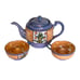 Vintage Lusterware Teapot and Tea Cups Hand Painted in Japan