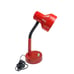 Vintage 1980s Pale Red Gooseneck Desk Lamp Metal Top, Plastic Base Retro Taiwan