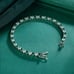 Mens 14K White Gold 2ct Green Emerald Gemstone Diamond Tennis Bracelet 8 Real