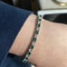 Mens 14K White Gold 2ct Green Emerald Gemstone Diamond Tennis Bracelet 8 Real