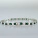 Mens 14K White Gold 2ct Green Emerald Gemstone Diamond Tennis Bracelet 8 Real