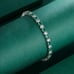 Mens 14K White Gold 2ct Green Emerald Gemstone Diamond Tennis Bracelet 8 Real