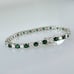 Mens 14K White Gold 2ct Green Emerald Gemstone Diamond Tennis Bracelet 8 Real