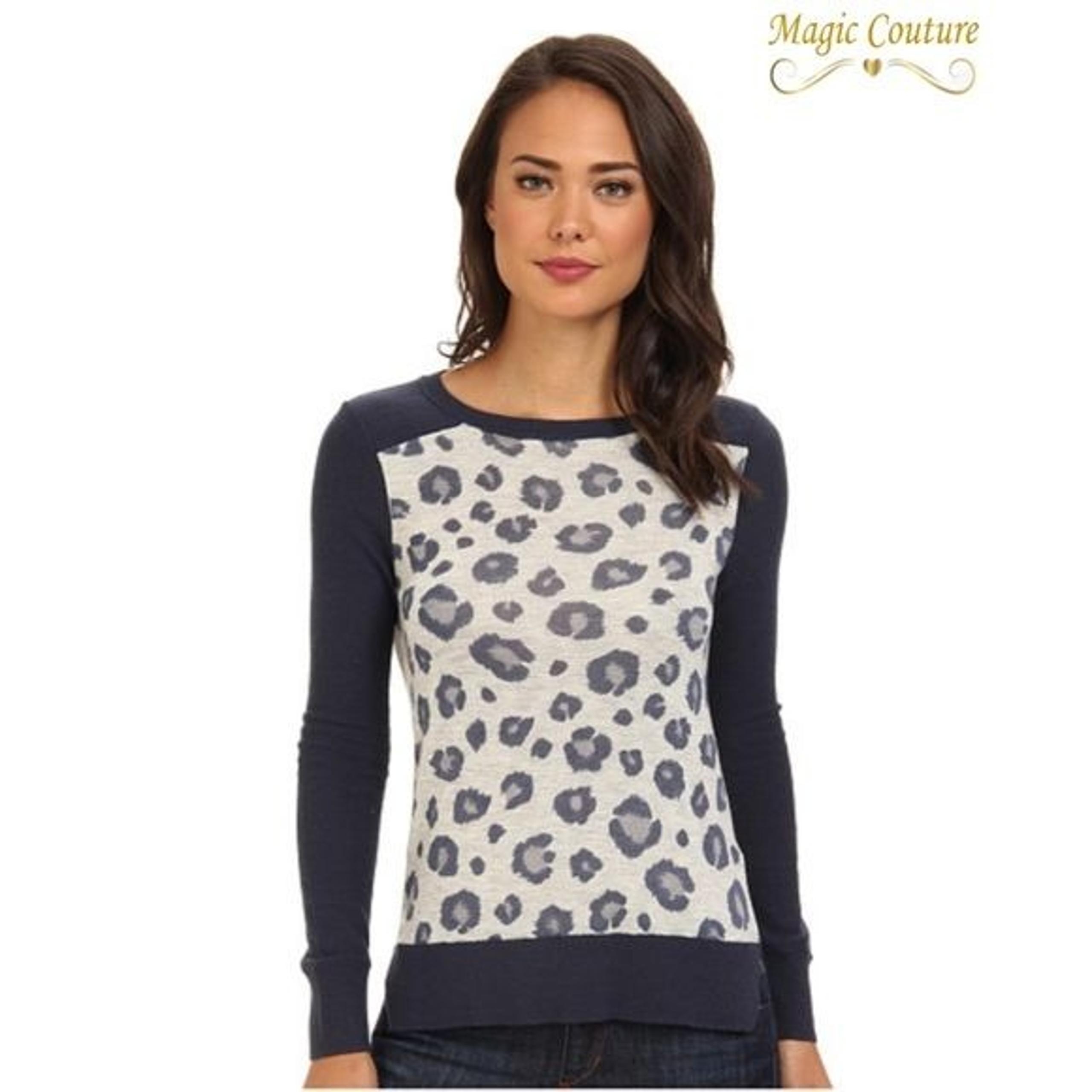 Rebecca Taylor Blocked Leo Pullover Crew Neck Sweater