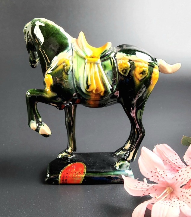 Vintage Ceramic Glazed Horse Figurine - 5 Tall