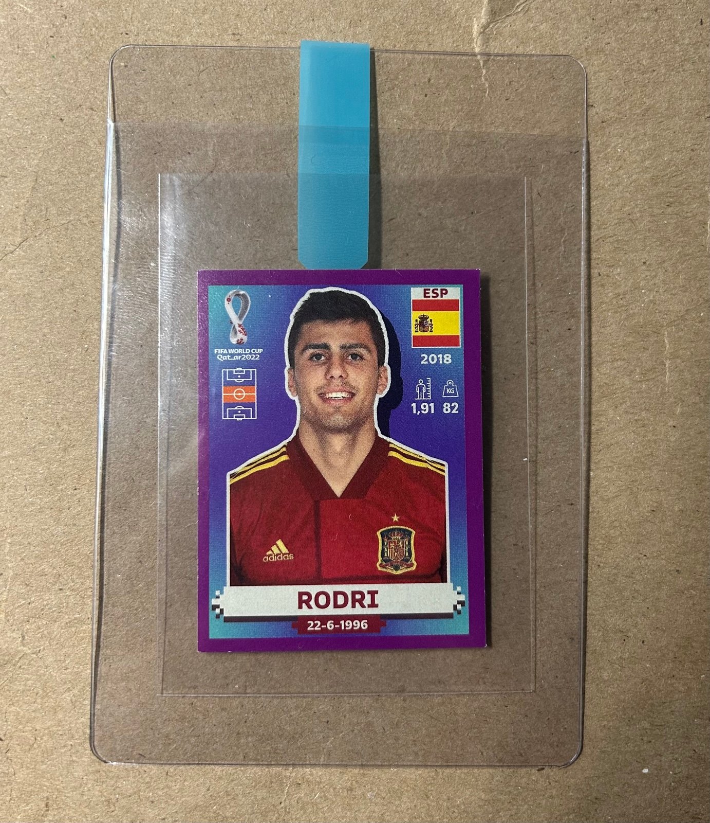 2022 Panini FIFA World Cup Qatar Stickers - Spain - Purple #ESP14 - Rodri Spain