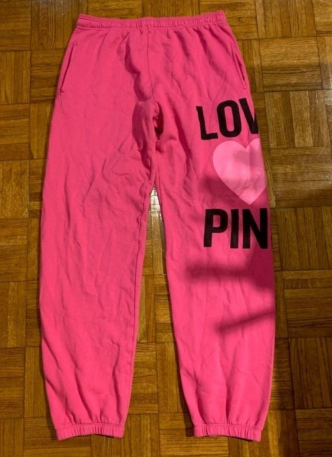 Vs Pink RARE 2011 Original Love Pink Neon Campus Fit Sweatpants