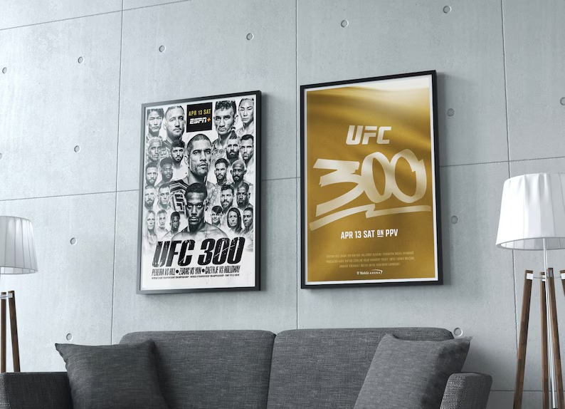UFC 300 Poster Genuine or Non Genuine Fighter Design. No Frame.