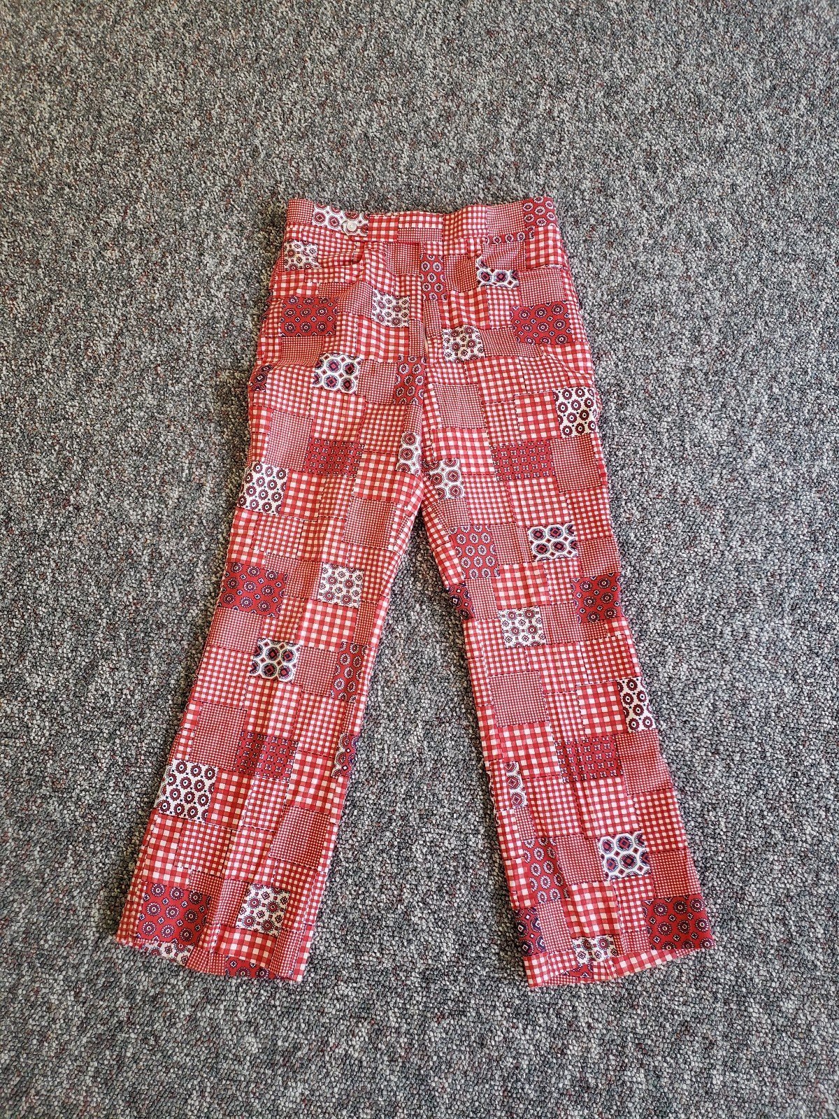 60s/70s Groovy Red Plaid Slacks
