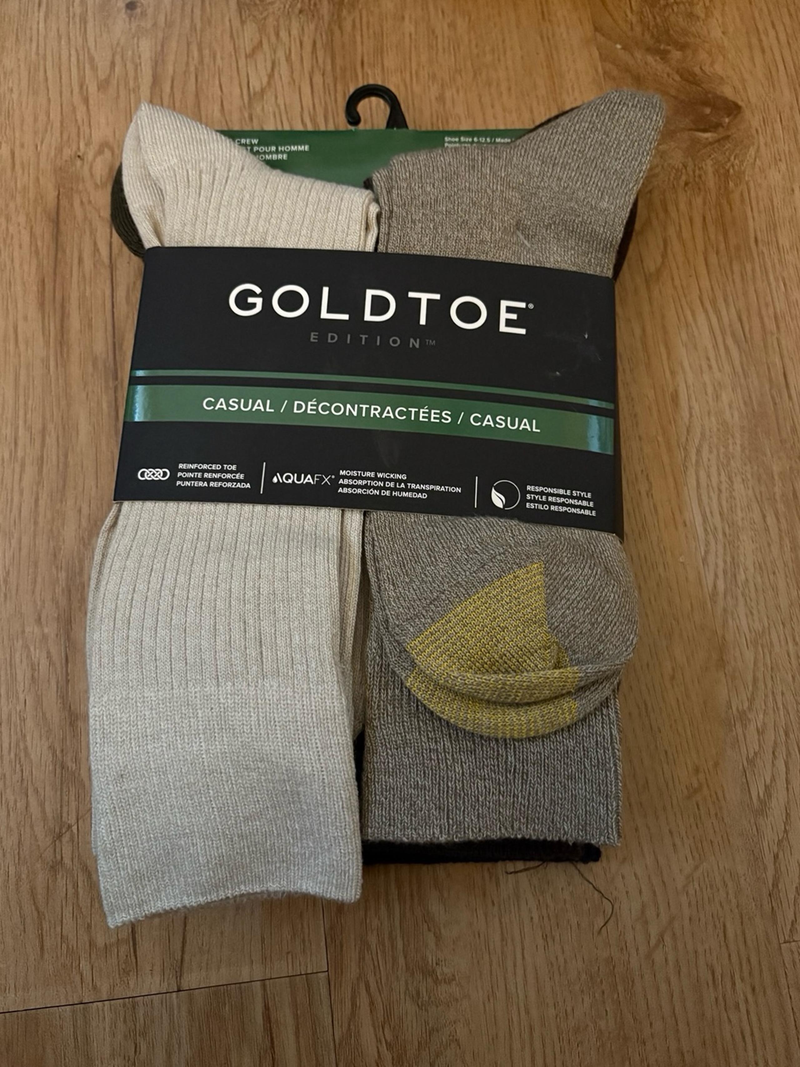 Men’s GOLD TOE SOCKS - 6 pack casual crew size      6- 12 1/2