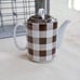 70s retro ceramic coffee pitcher checkered checkerboard |Taste Setter Collection