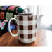 70s retro ceramic coffee pitcher checkered checkerboard |Taste Setter Collection