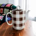70s retro ceramic coffee pitcher checkered checkerboard |Taste Setter Collection