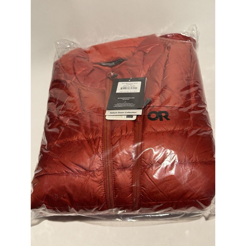 Outdoor Research Helium Down Jacket Mens 2XL Cranberry 800 Fill Puffer NWT
