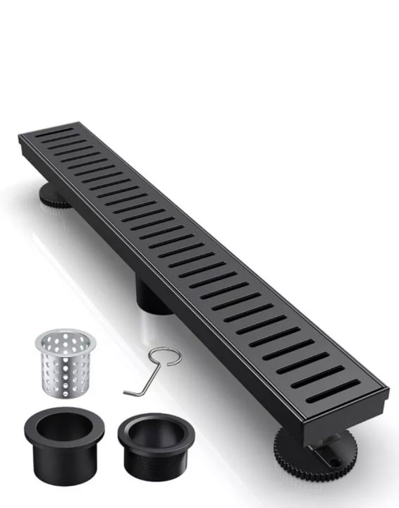 36 inch Rectangular Linear Shower Drain w/ Removable Capsule Pattern Grate