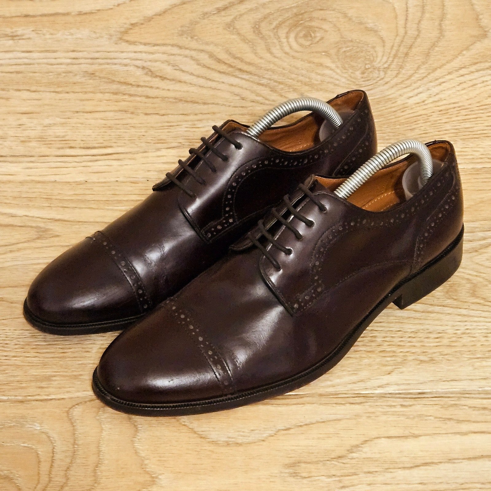 J. Murphy By Johnston & Murphy Brown Leather Cap Toe Oxfords Mens Size 8.5 M