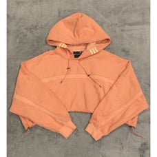 Adidas Women's Ivy Park Shrug Cropped Oversized Hoodie Size M Orange |H62751|
