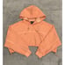 Adidas Women's Ivy Park Shrug Cropped Oversized Hoodie Size M Orange |H62751|