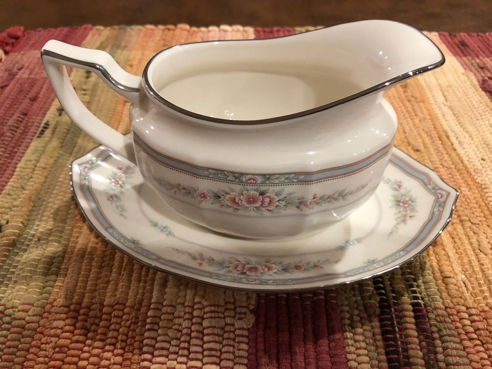 Noritake Rothschild Ivory China Gravy Boat & Underplate
