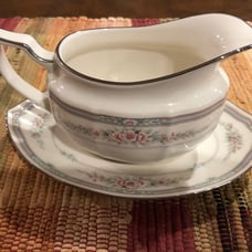 Noritake Rothschild Ivory China Gravy Boat & Underplate