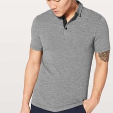 Lululemon Evolution Polo Heathered Black size Large