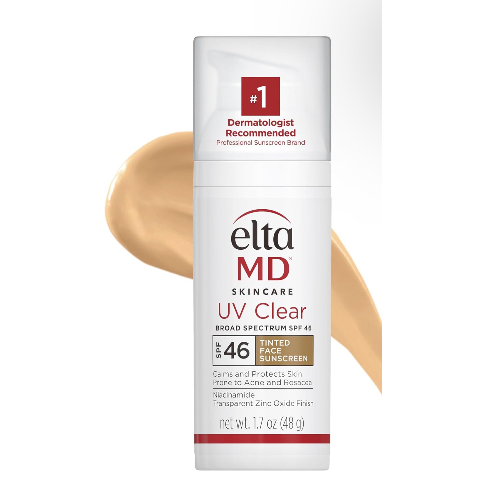 Elta MD UV Clear Tinted Sunscreen SPF 46 Oil-Free Zinc Oxide 1.7 oz