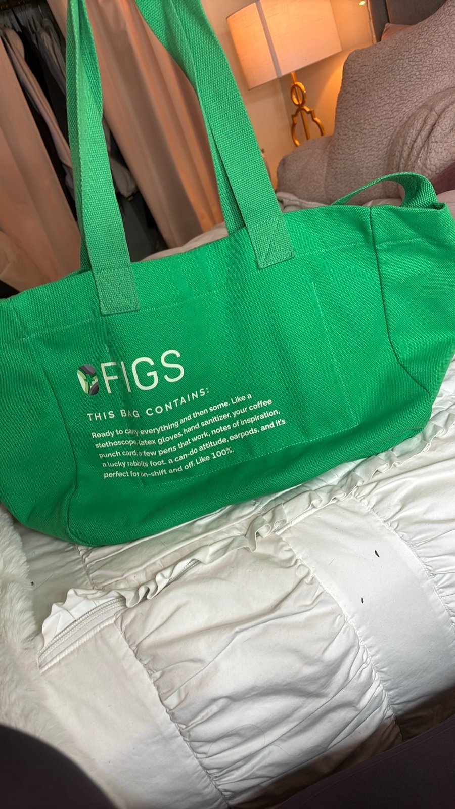 Figs Surgical Green Canvas Tote
