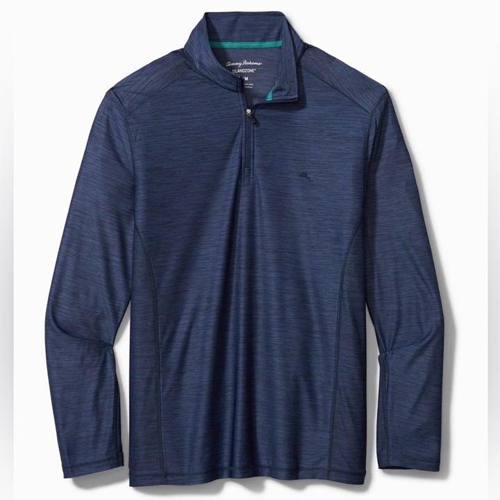 Tommy Bahama Island Zone Palm Coast Half Zip Pullover - Ocean Deep -