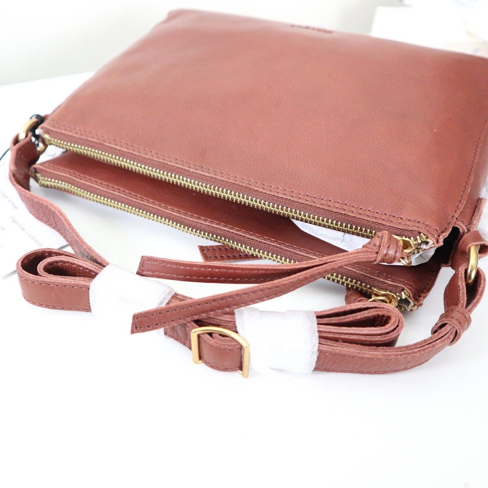 NWT Margot Large Jules selling Brown Genuine Leather Crossbody Purse Brandy