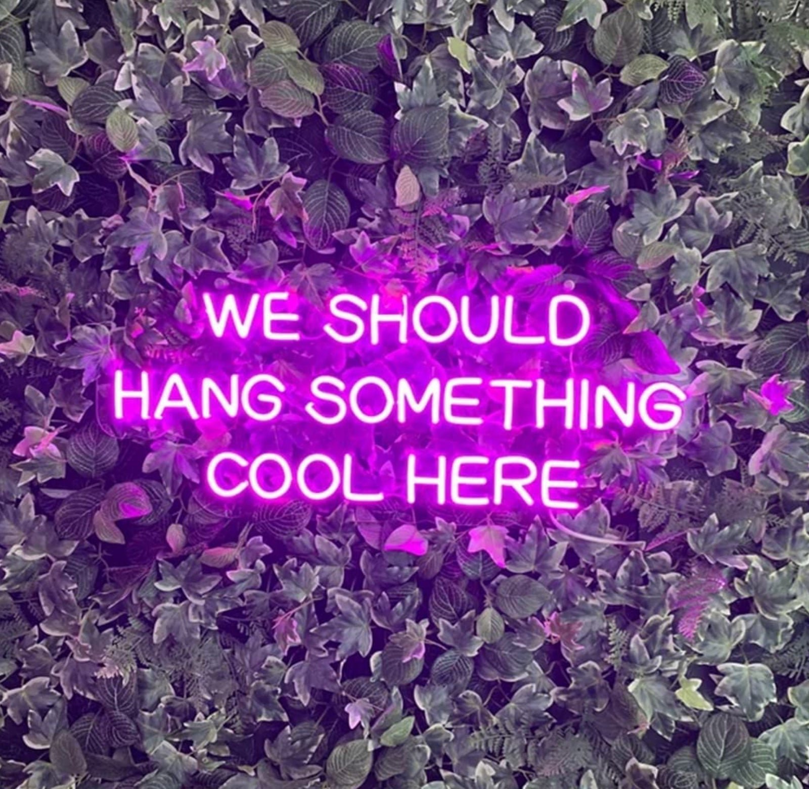 Bright Pink “We Should Hang Something Cool Here” LED Night Light Room Wall Decor