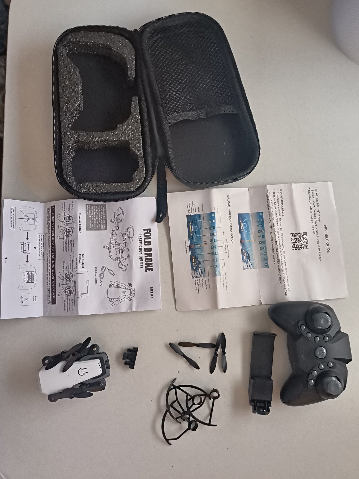 Portable Foldable Drone with Controller and Accessories