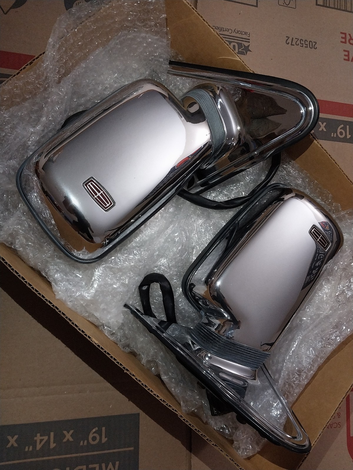 Lincoln Mark Vii LSC Factory OEM Chrome Heated Power Door Mirrors