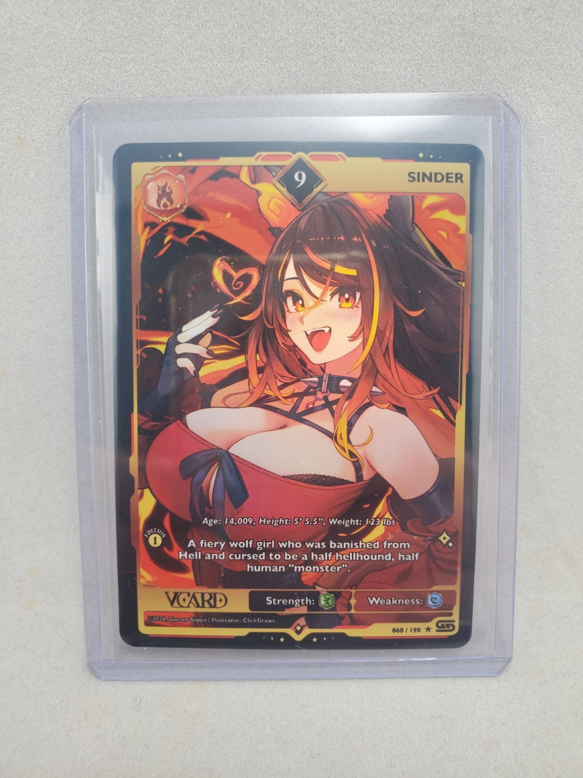 VCARD Gamersupps Rising Stars - Sinder - 1st First Ed Holo 9 #068/190