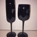 Set Black Crystal Flute & Wine Glasses S