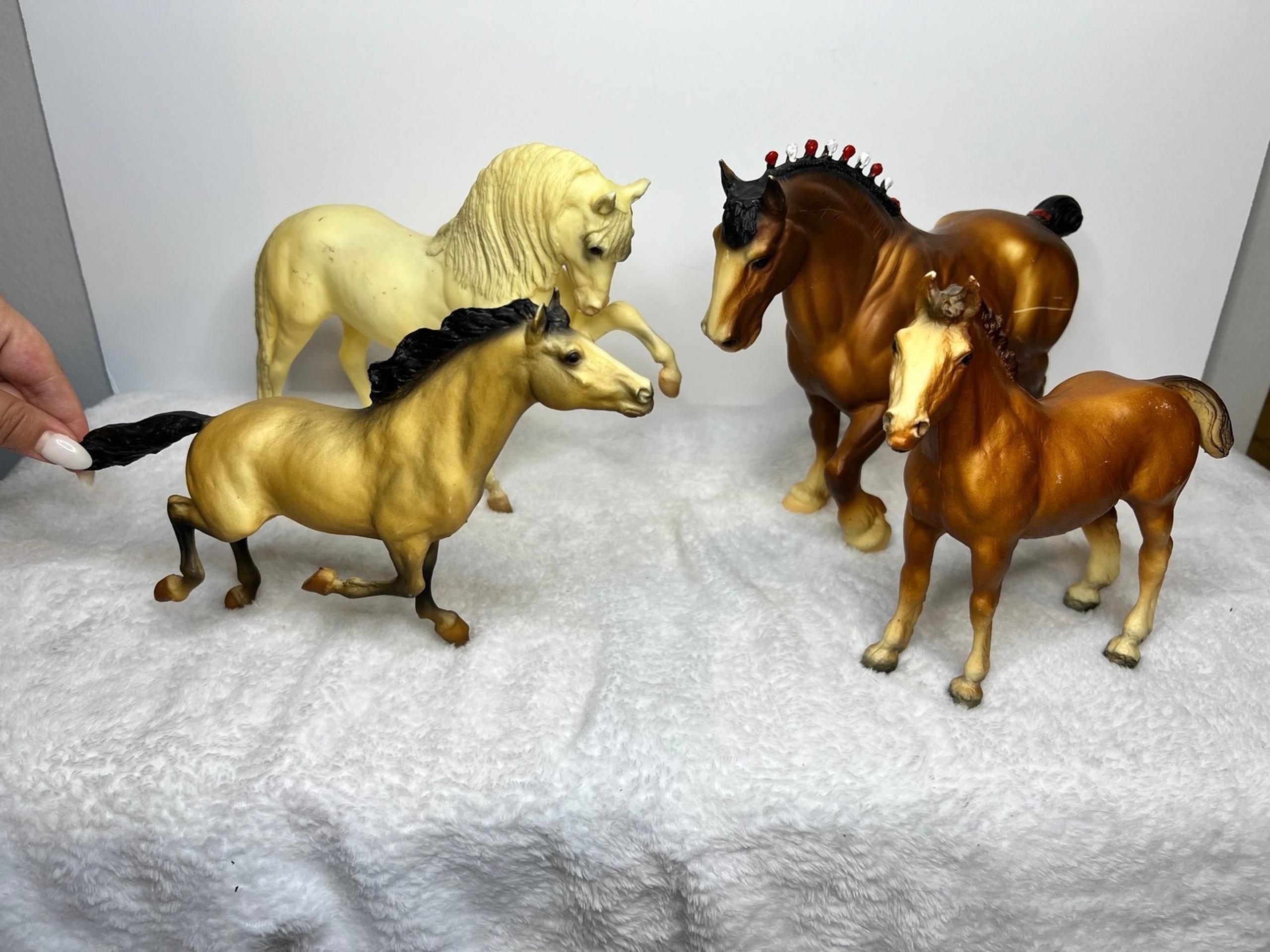 Vintage Breyer Horses Lot Of 4 Clydesdale Mustang Andalusian Stallion