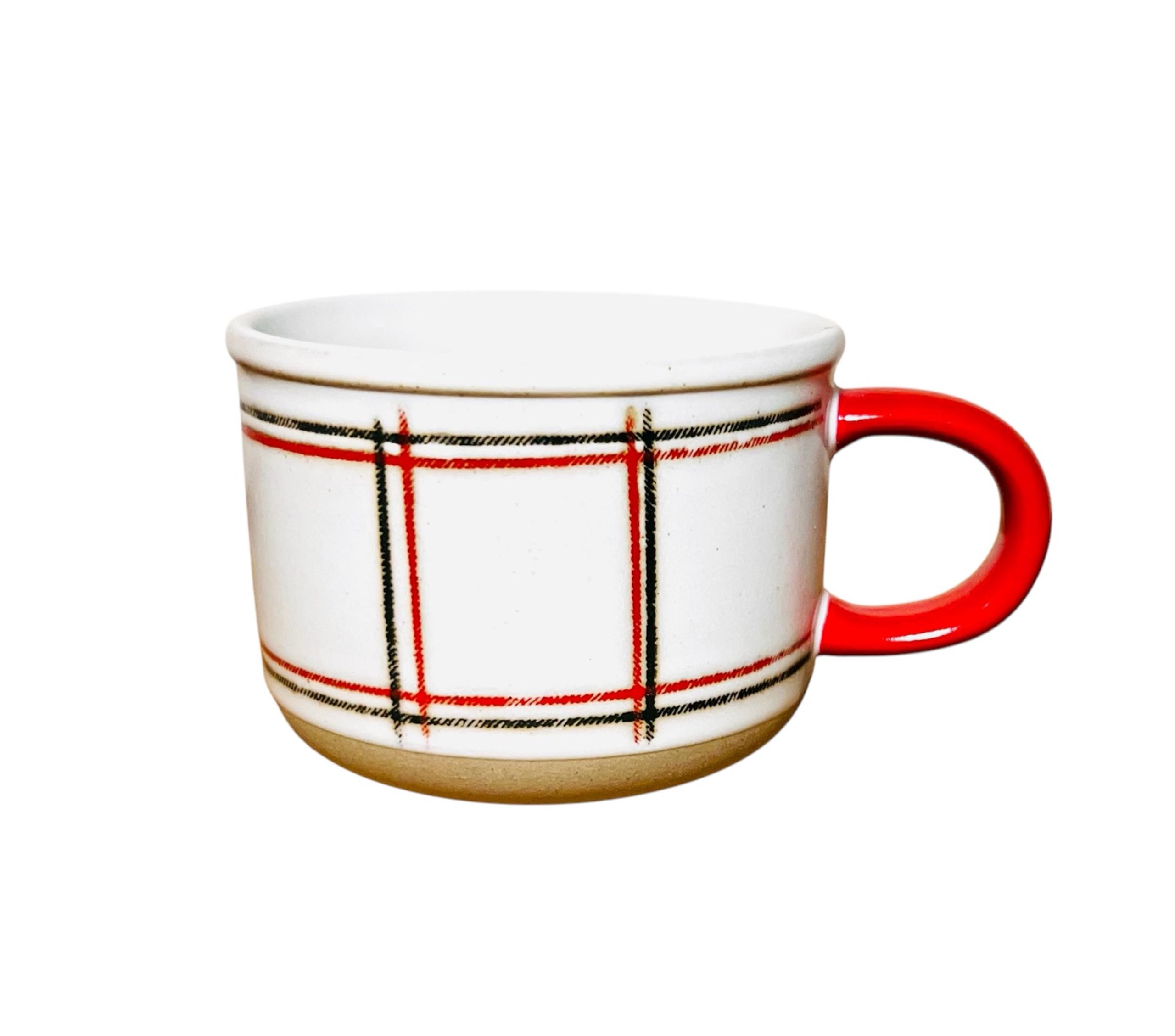 Christmas Plaid Stripes Stoneware Mug Red/Green/Cream - Hearth & Hand