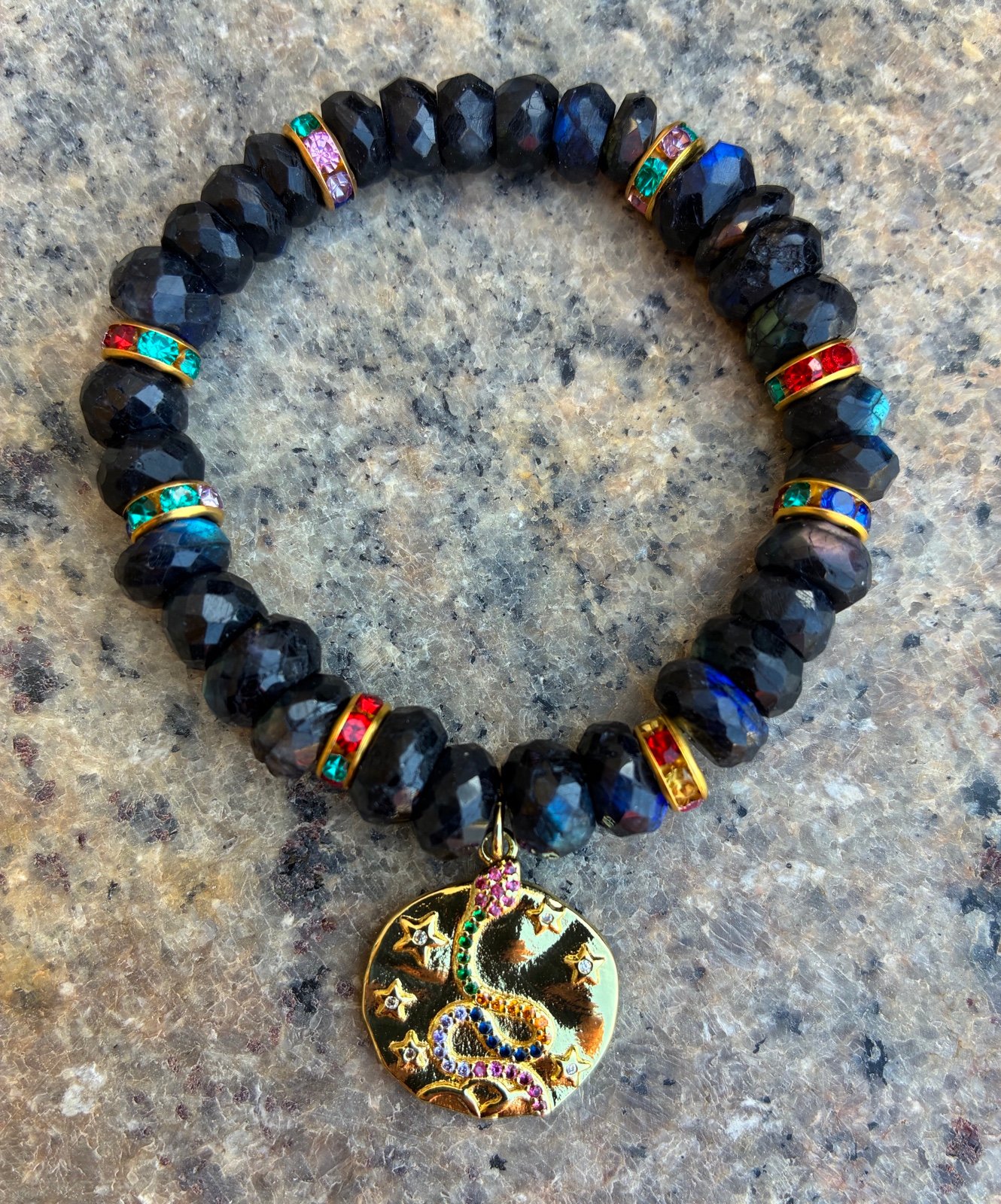 Exquisite Black Labradorite Year of the Snake Bracelet