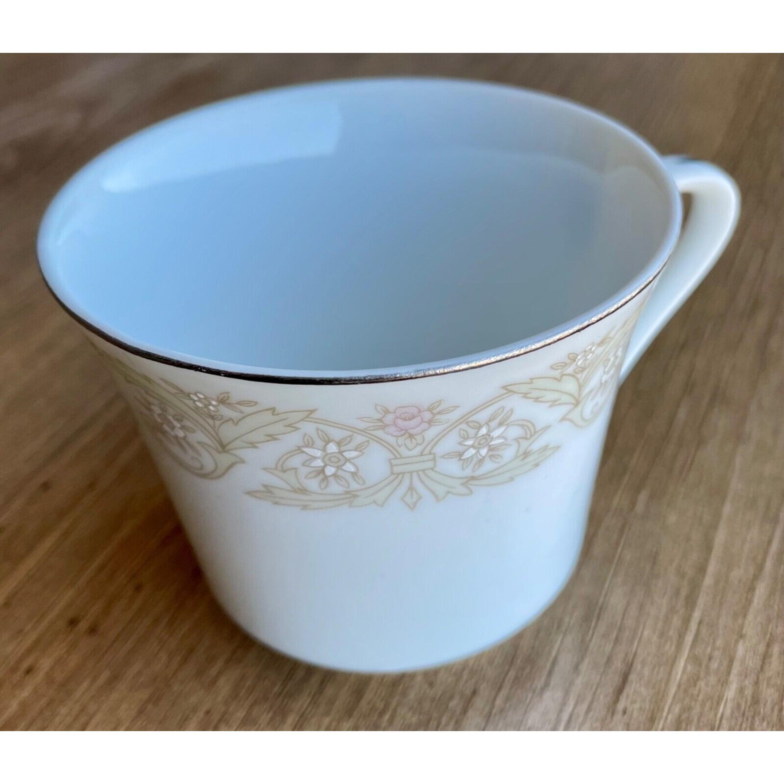 Regal Diamond China Porcelain Teacup Made in Japan Vintage Silver Trim 2 3/8"