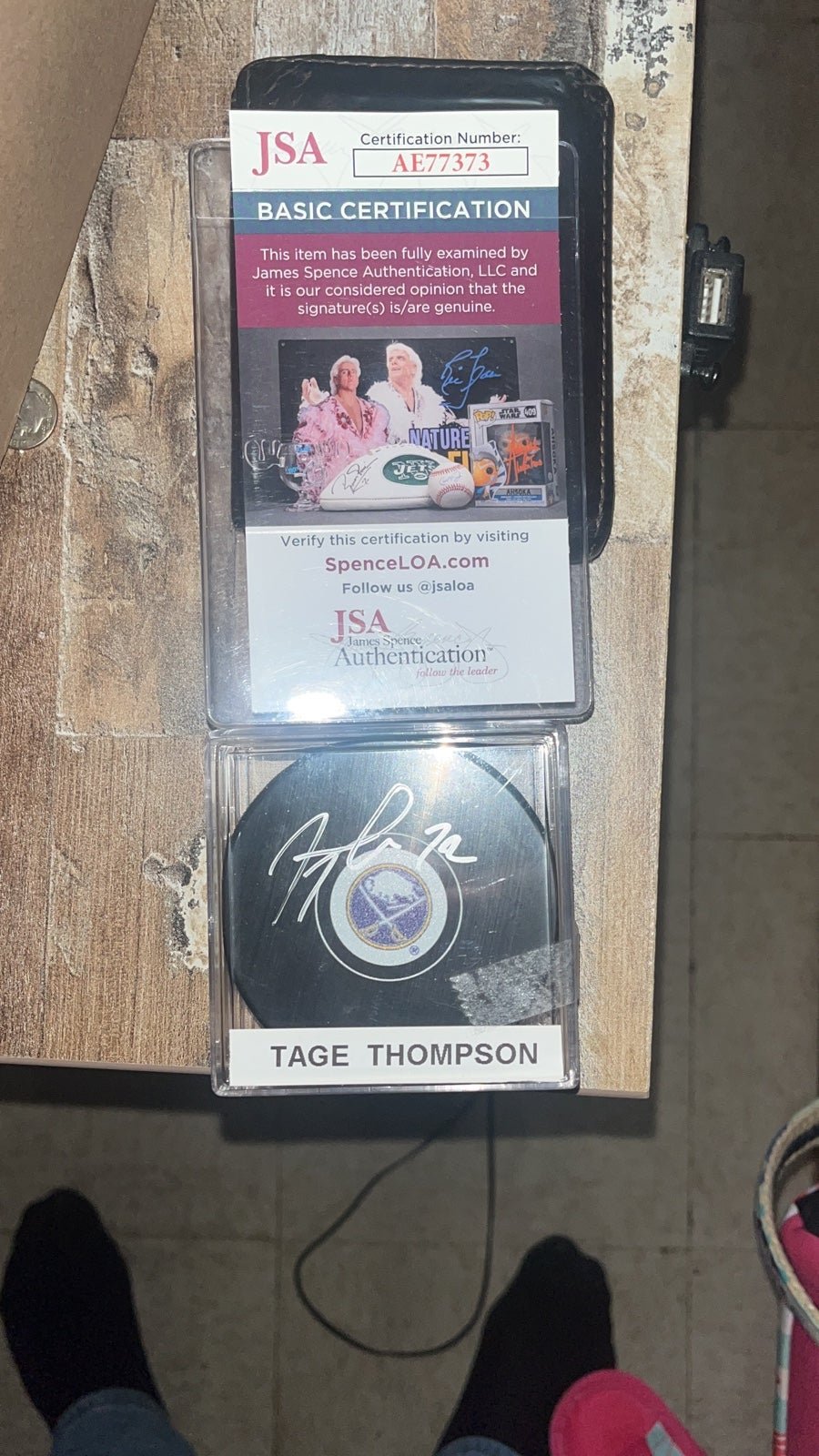 Buffalo Sabres Tage Thompson Autograph Puck