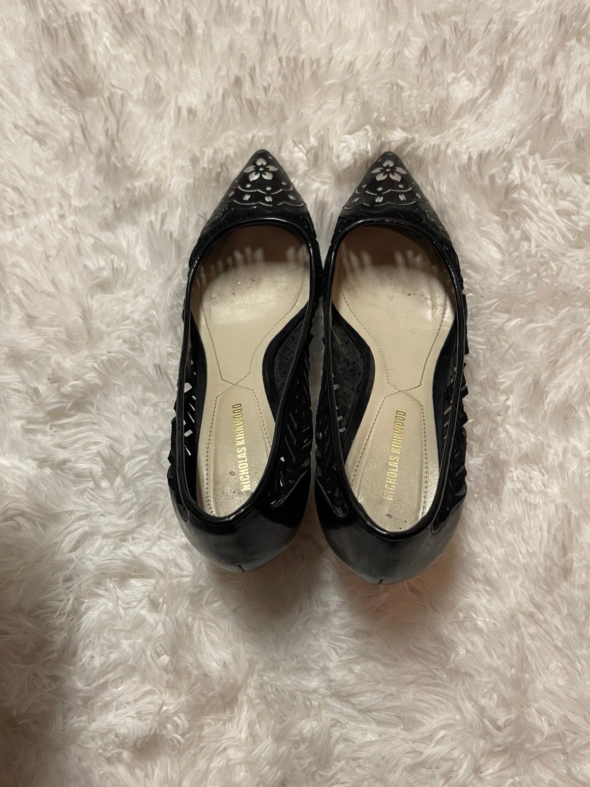Nicholas Kirkwood Lasercut Suede Leather Metallic Heel Pumps