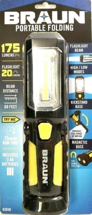Braun portable folding led work light deals