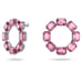 Swarovski Millenia hoop earrings, Octagon cut, Pink, Rhodium plated 5614296