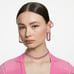 Swarovski Millenia hoop earrings, Octagon cut, Pink, Rhodium plated 5614296