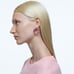 Swarovski Millenia hoop earrings, Octagon cut, Pink, Rhodium plated 5614296