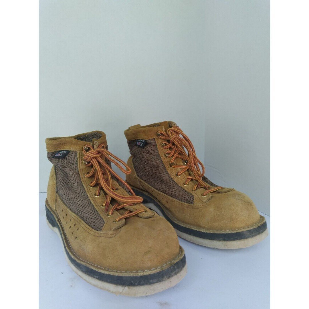 Danner Suede Leather Hiking Boots Vibram Sole Ankle Support Brown