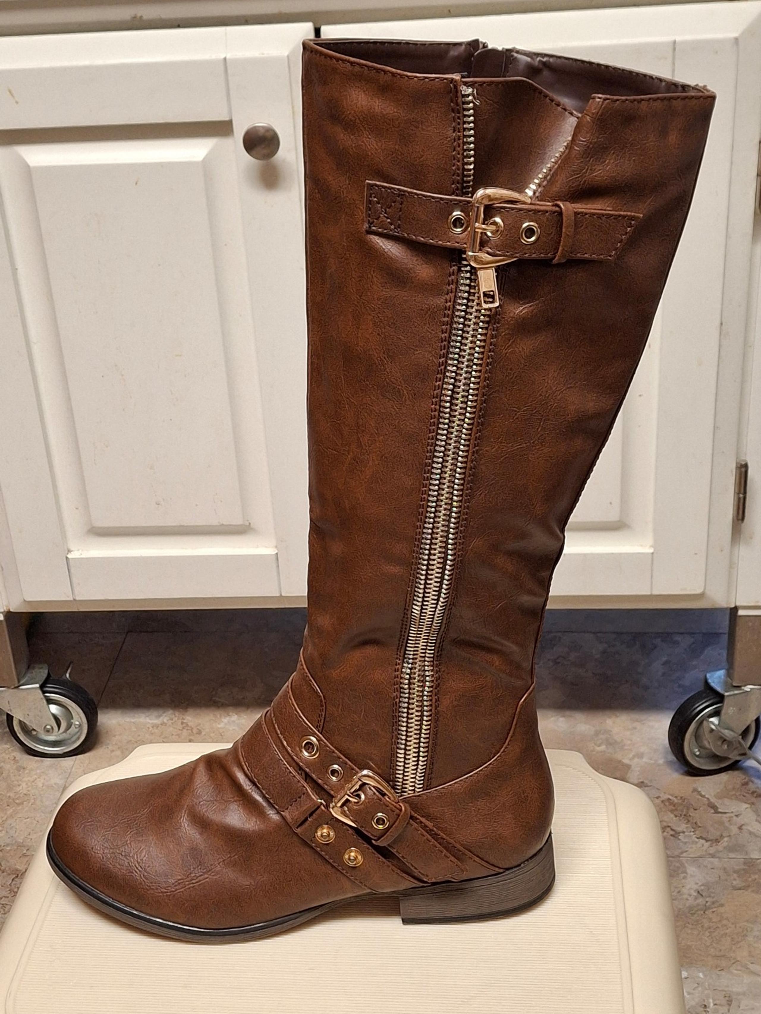 New Women's Chapter-16 stylish Motorcycle Riding Boot-brown  size 8.5