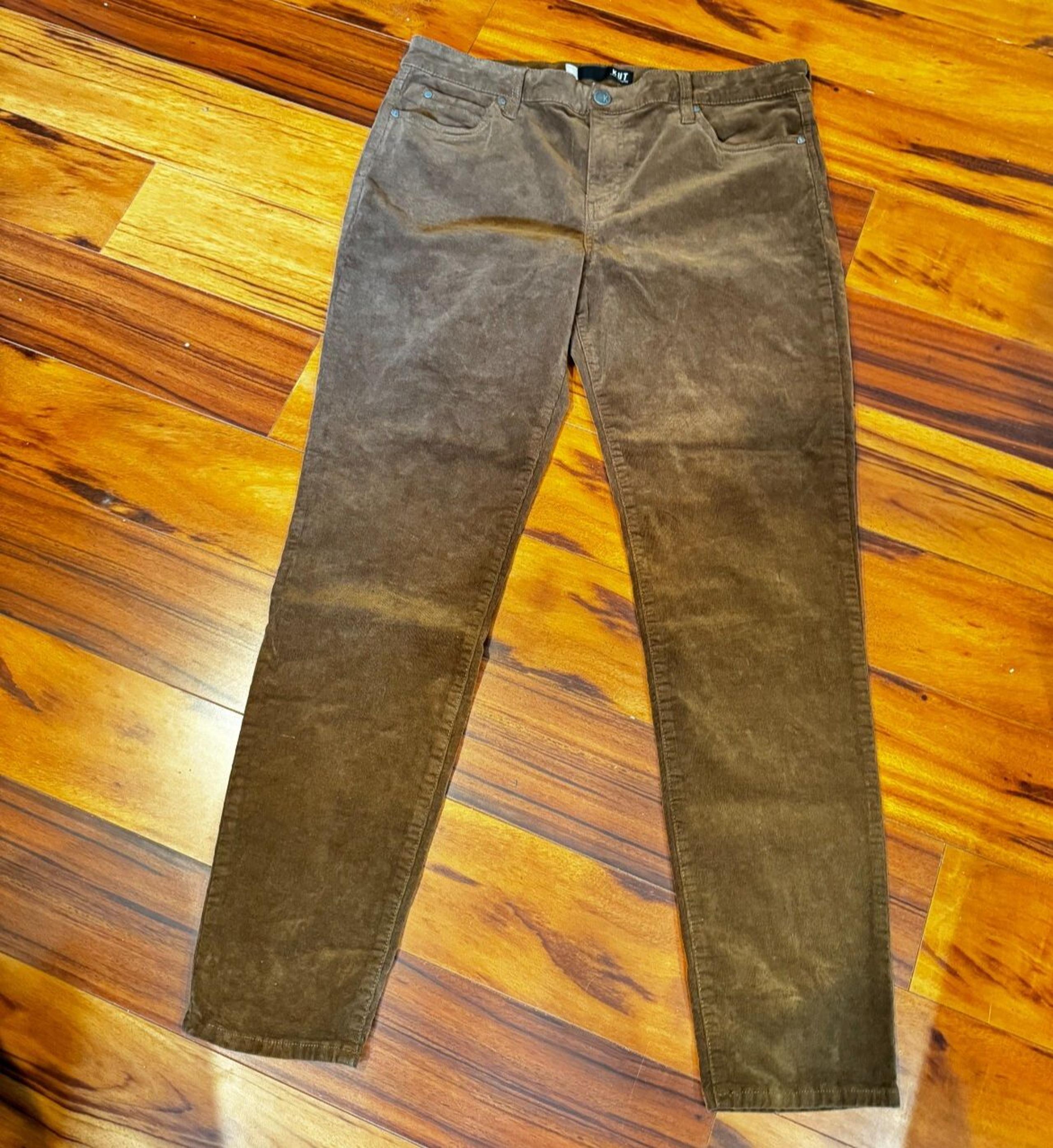 Kut From The Kloth Women's Brown Corduroy Pants Diana Skinny Size 12 (34x32)