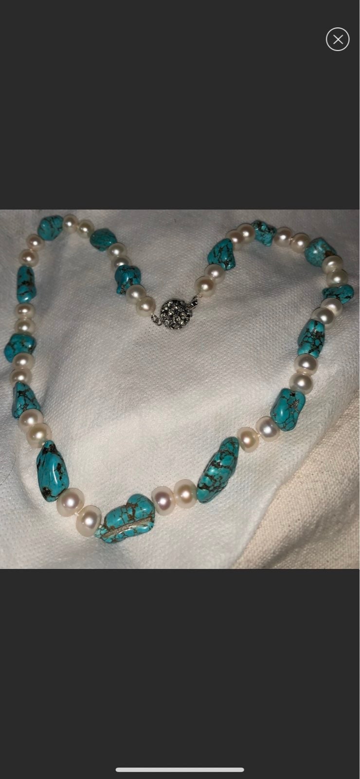 Beautiful freshwater pearl with torqouis