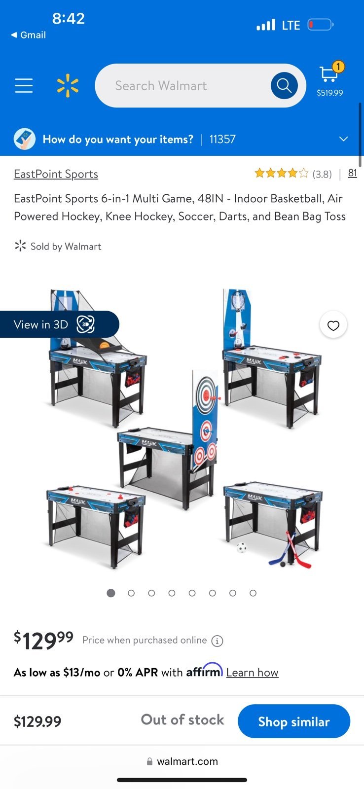 6 in 1 Game Table